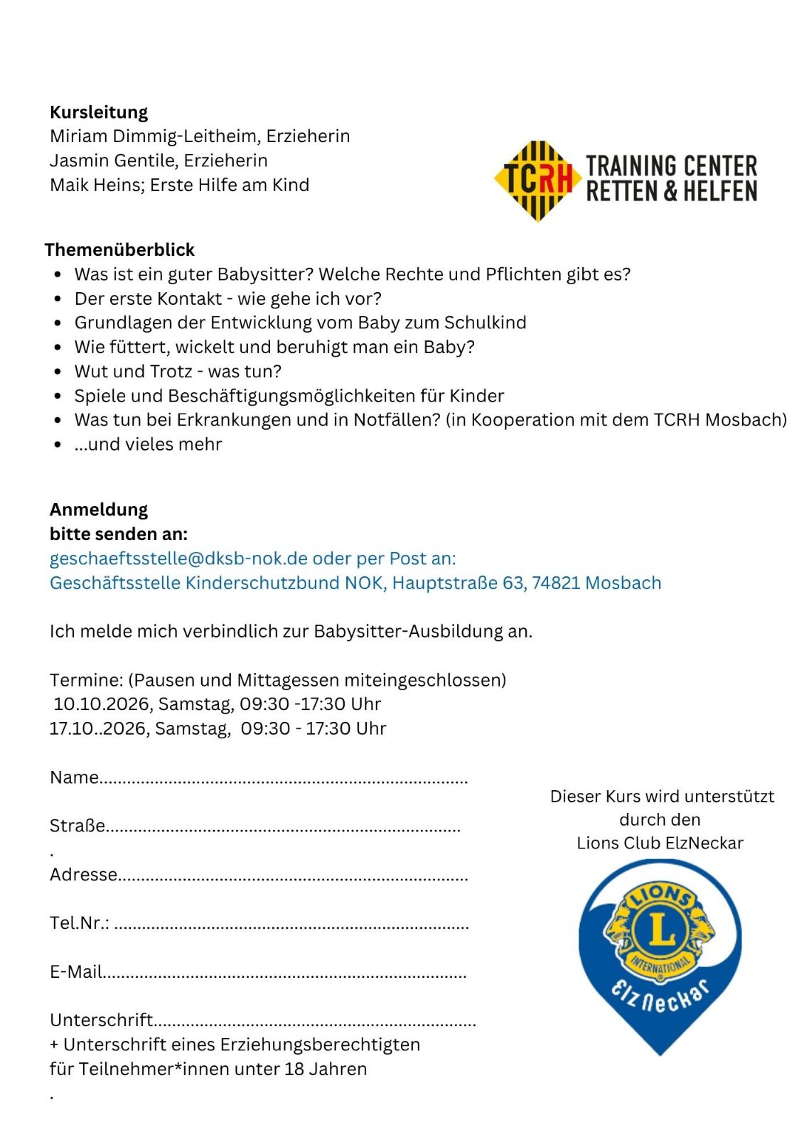 Babysitterausbildung